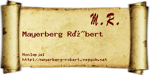 Mayerberg Róbert névjegykártya